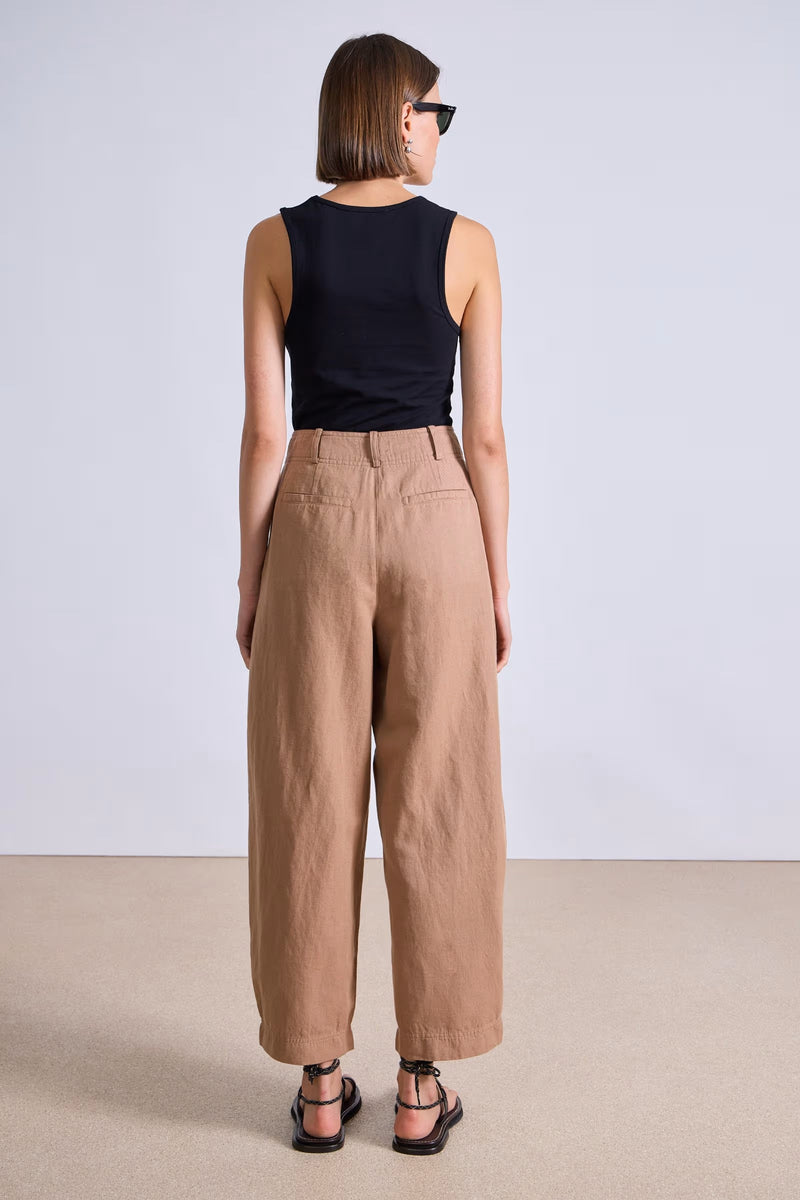 Bari Crop Trouser in Deep Khaki, from Apiece Apart