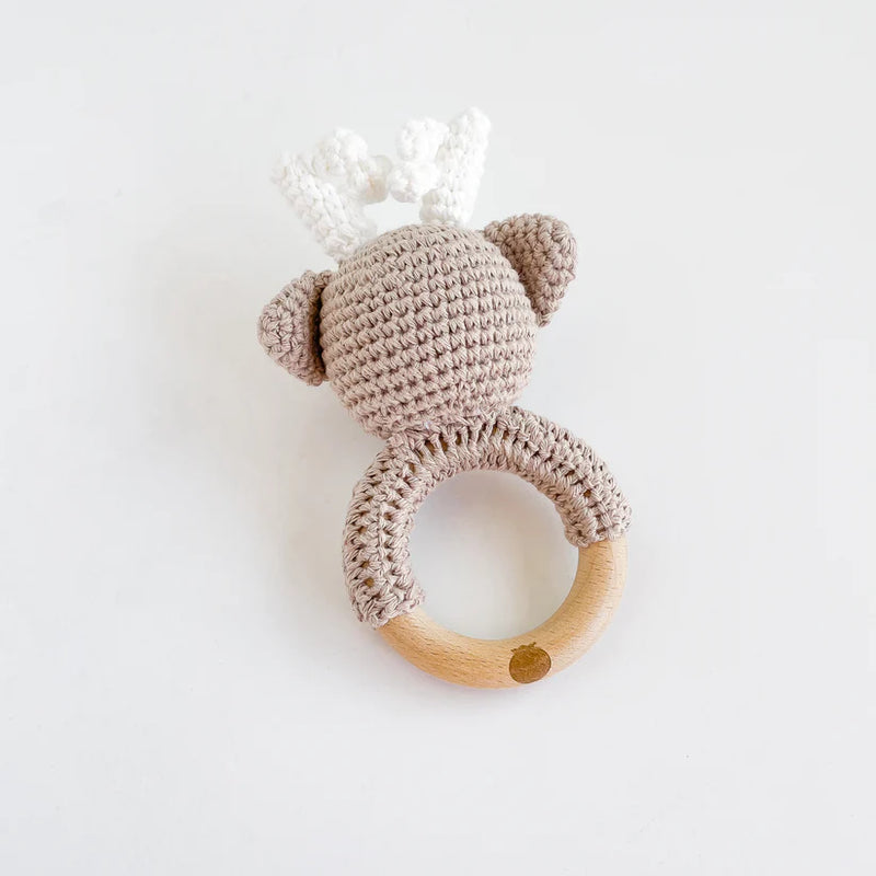 Deer Crochet Rattle Teether, from The Blueberry Hill