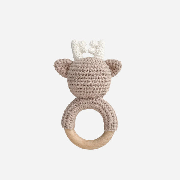 Deer Crochet Rattle Teether, from The Blueberry Hill