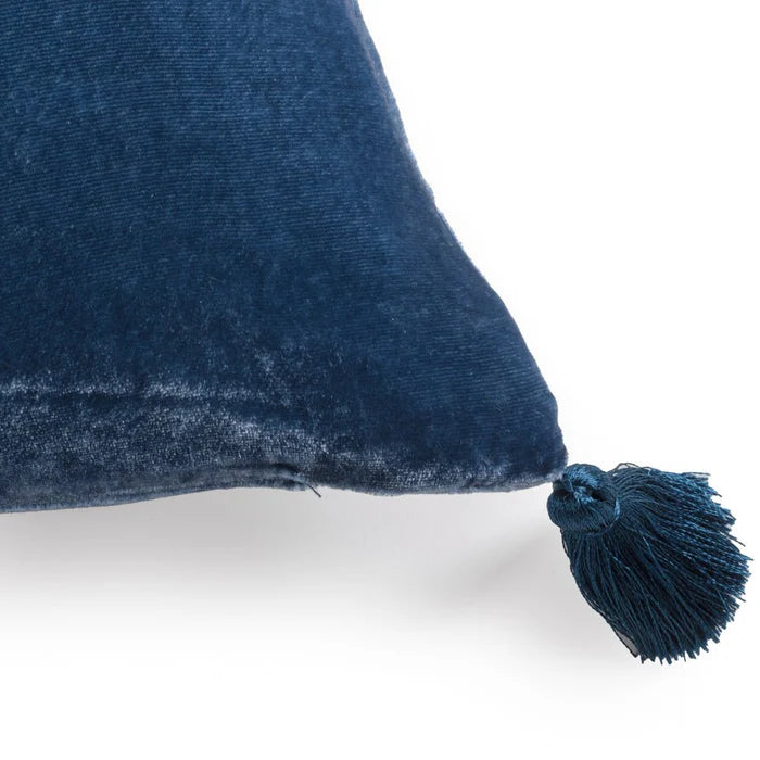 Goa Pompons Cushion in Delft, from Le Monde Sauvage by Beatrice Laval