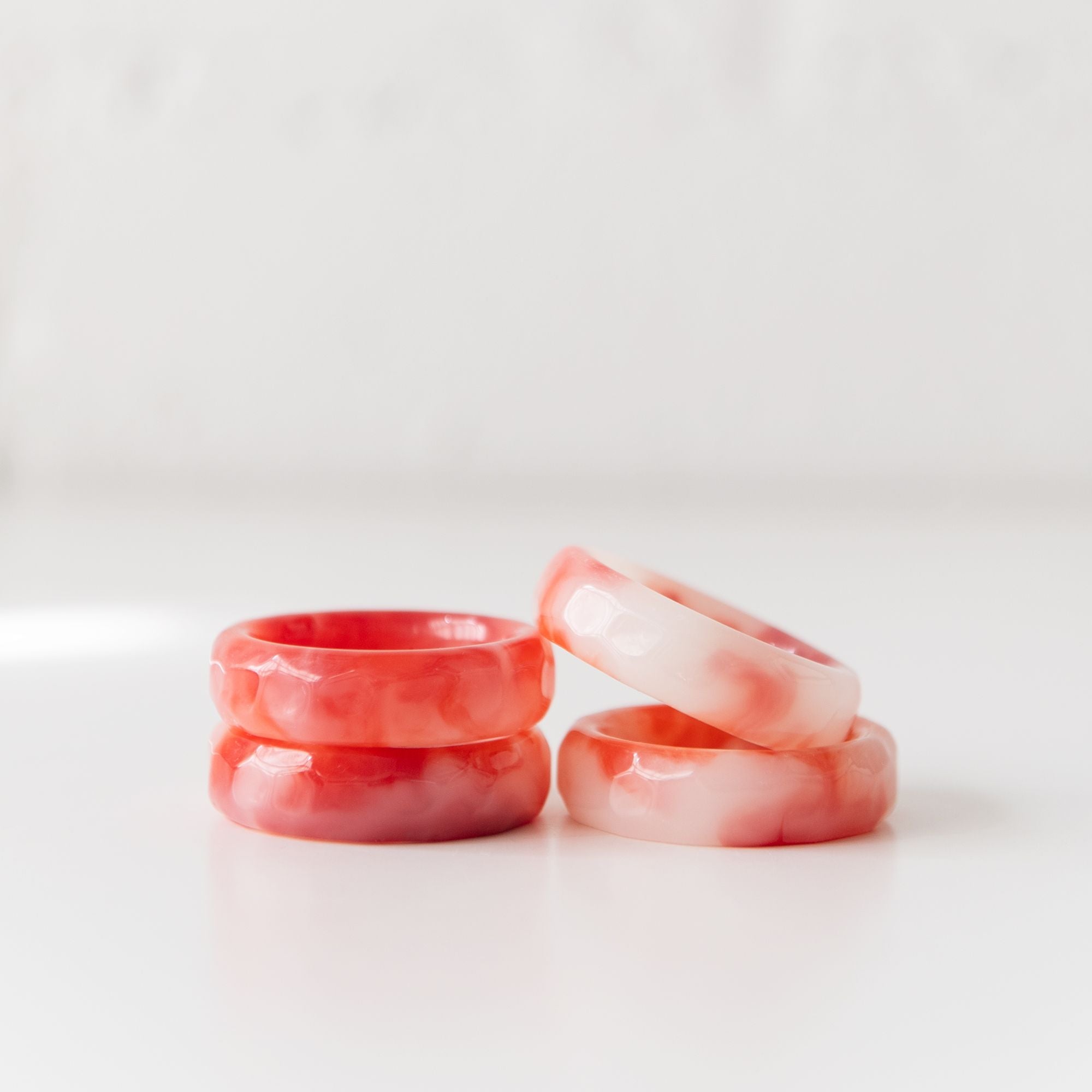 Sherbert Napkin Rings set of 4 in Papaya, from Dot and Army