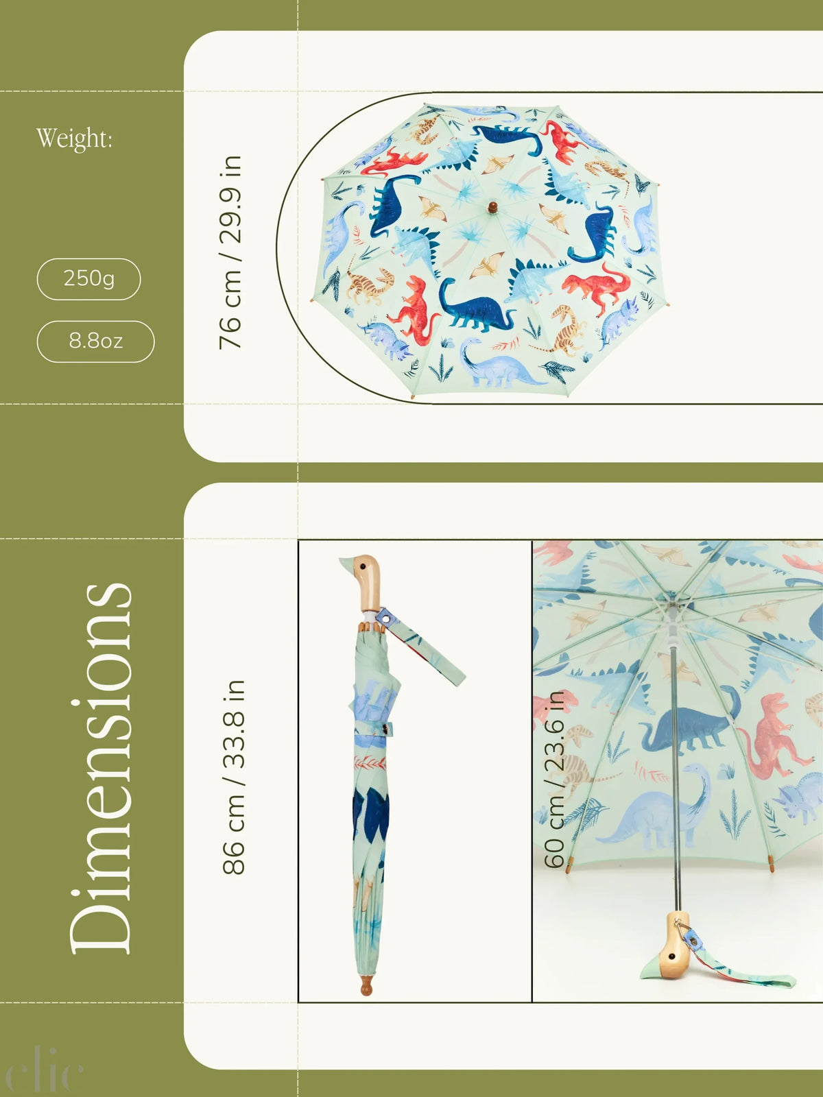 Meri Meri Dinaosaur Kids Umbrella, from Original Duckhead