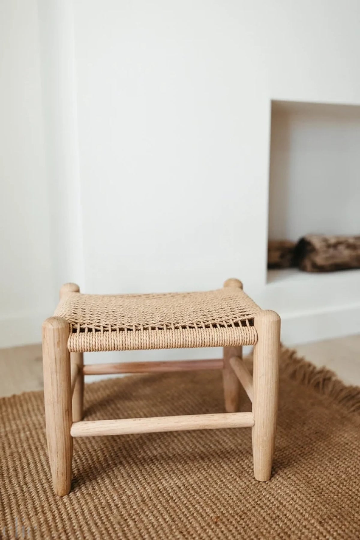 The Danish Cord Footstool in Natural