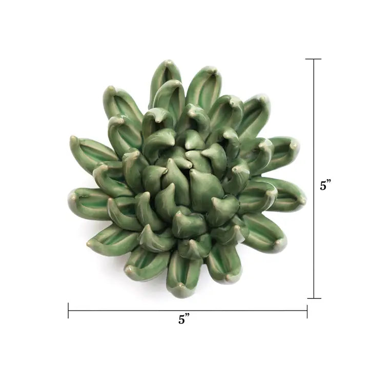 English Garden Succulent Ceramic Flowers in Green, from Chive