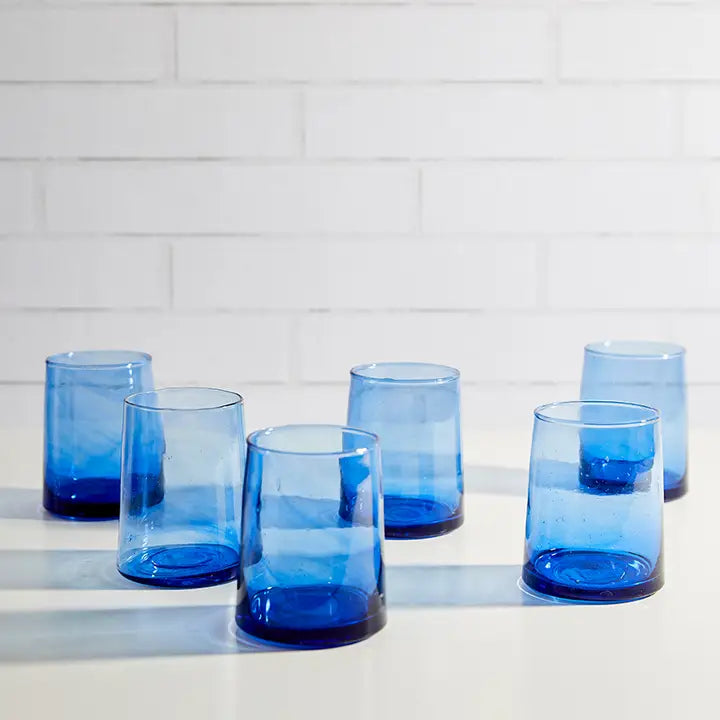 Moroccan Cone Glassware in Blue, from Verve Culture