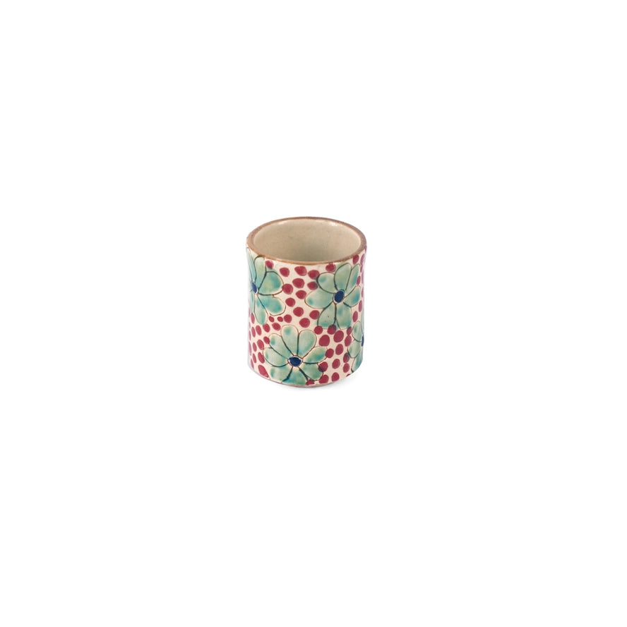 Daisy Fields Ceramic Espresso Mug in Red, from Kiliim