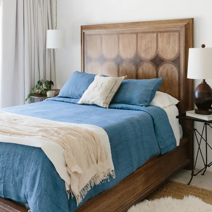 Linen Duvet Cover Set in Denim Blue, from Creative Women