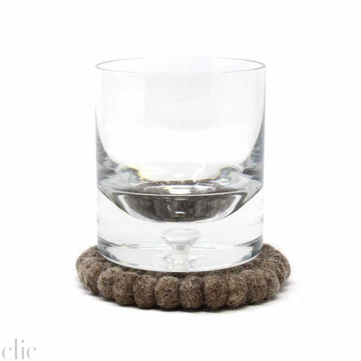 Set of 4 Felt Ball Coasters in Dark Grey