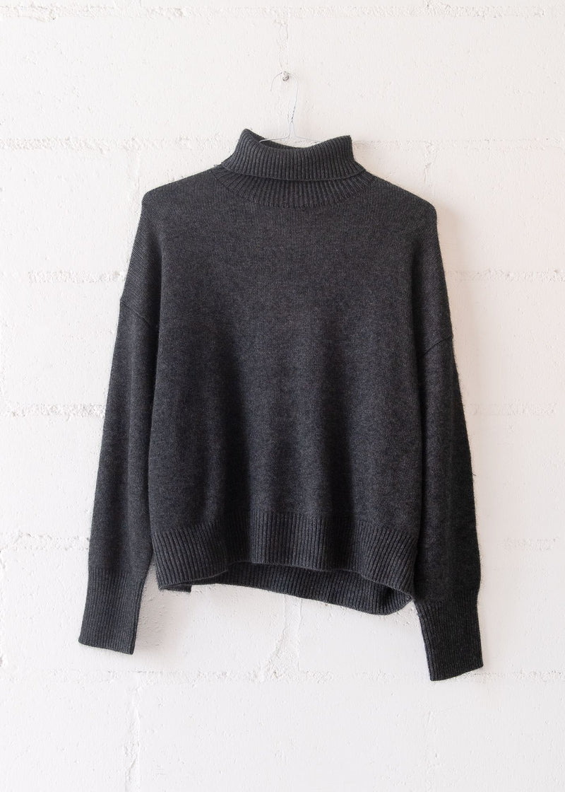 Stevie High Neck Sweater in Charcoal, from Mr. Mittens