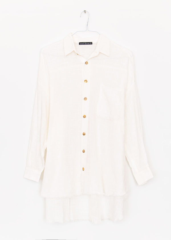 Mykonos Oversized Shirt in Off White, from Maison Saint Julien