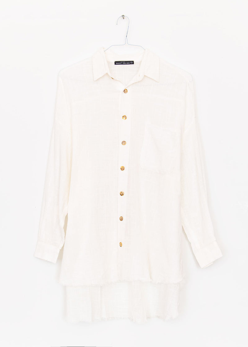 Mykonos Oversized Shirt in Off White, from Maison Saint Julien