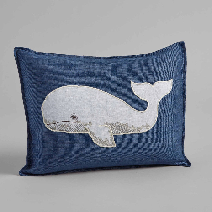 Whale Appliqué Pillow, from Coral & Tusk