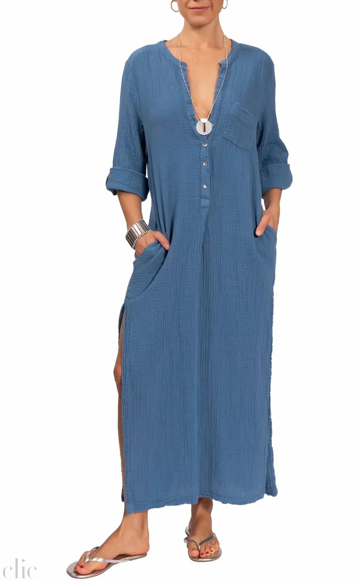 Tracey Caftan Dress in Denim, from Everyday Ritual