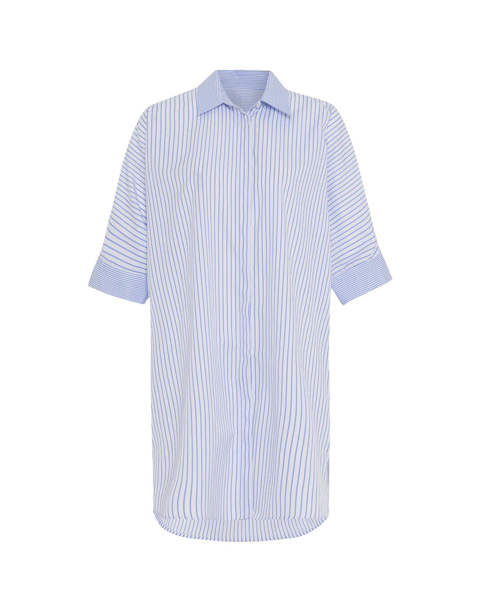 Echo Back Button Dolman Dress in Sky Blue, from Theo The Label