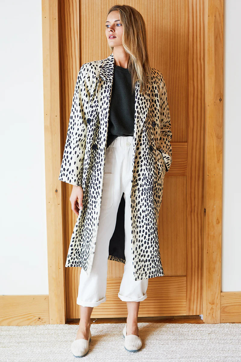 Bowery Coat in Leopard Linen, from Emerson Fry