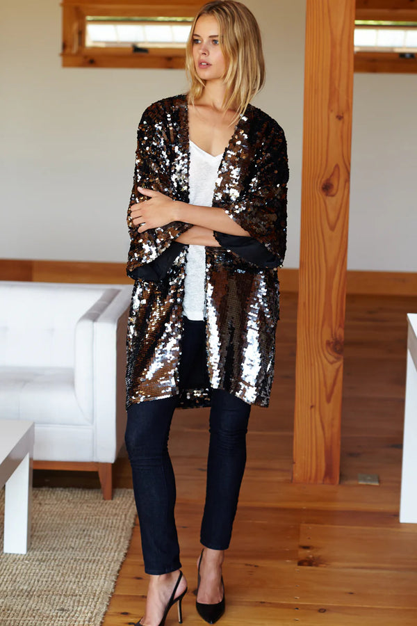 Sequin Jacket in Gunmetal, from Emerson Fry