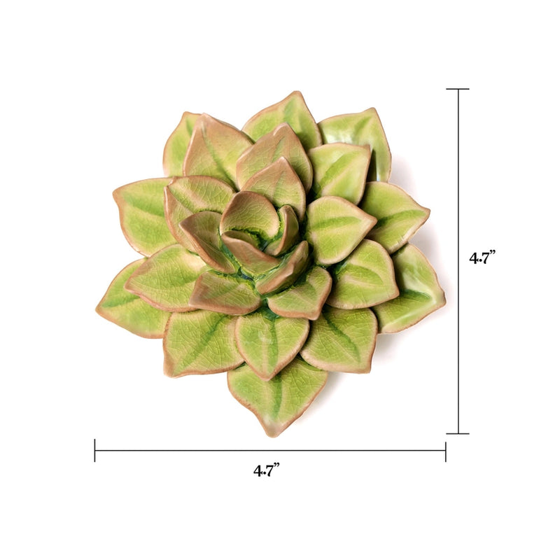 Ceramic Flower Wall Art Green Succulent, from Chive