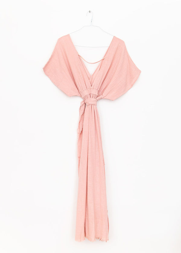 Empire Long Resort Dress in Powder Pink, from Maison Saint Julien