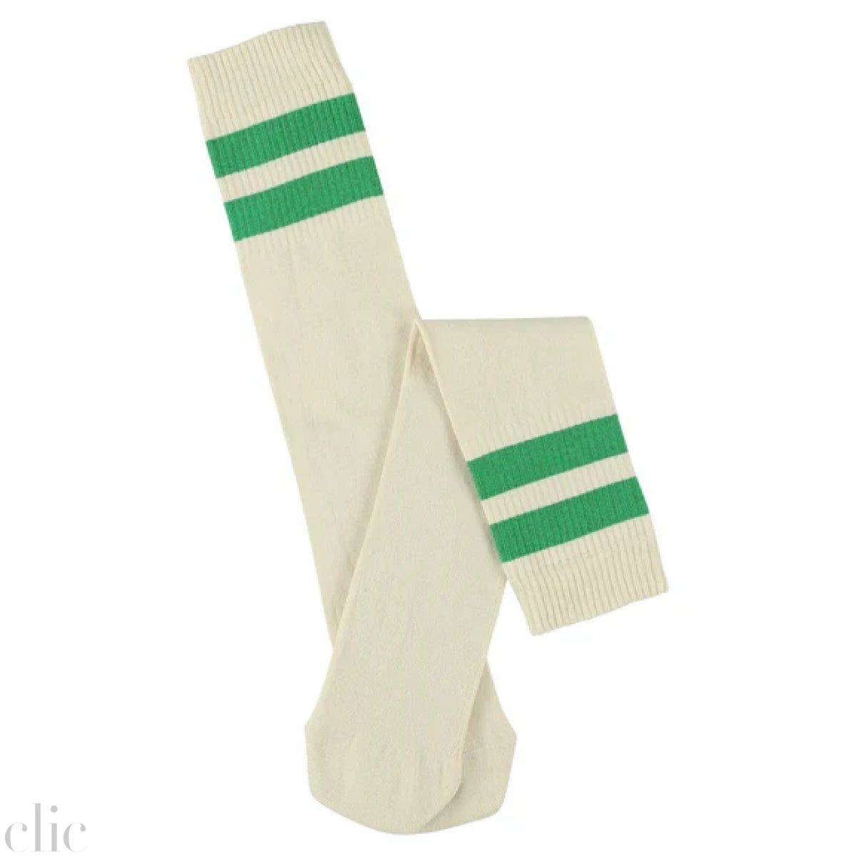 Tube Socks in Ecru and Bright Green, from Escuyer