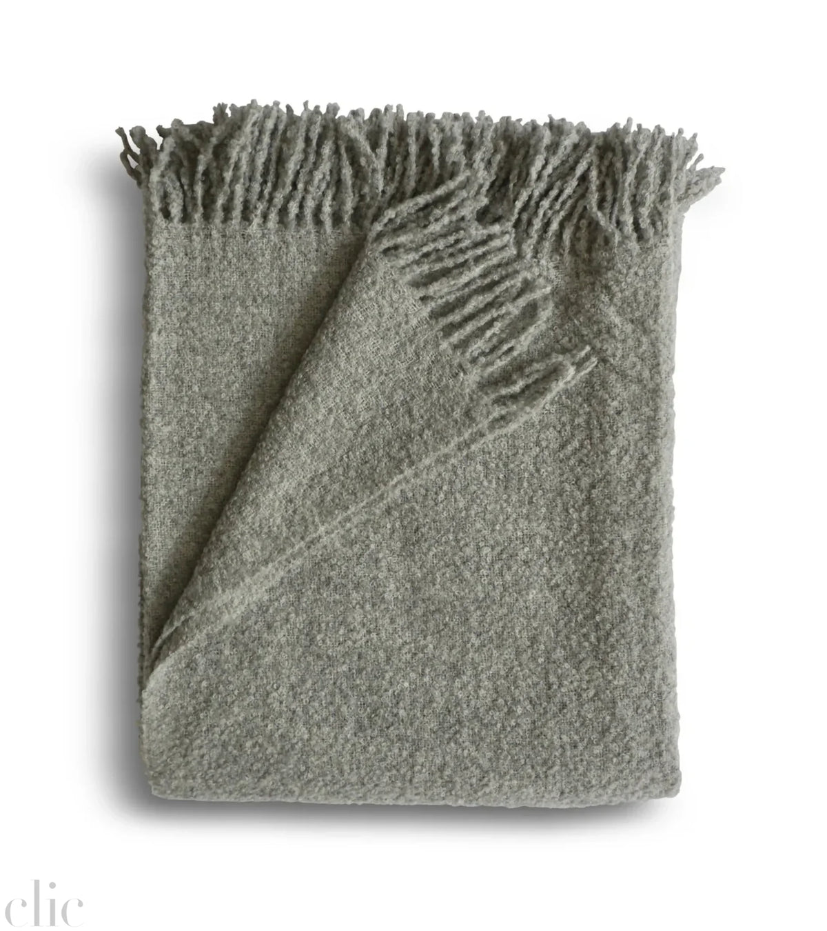 Boucle Alpaca Throw in Fog