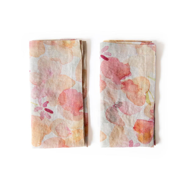 Floral Linen Napkins Set of 2, from Linen Tales