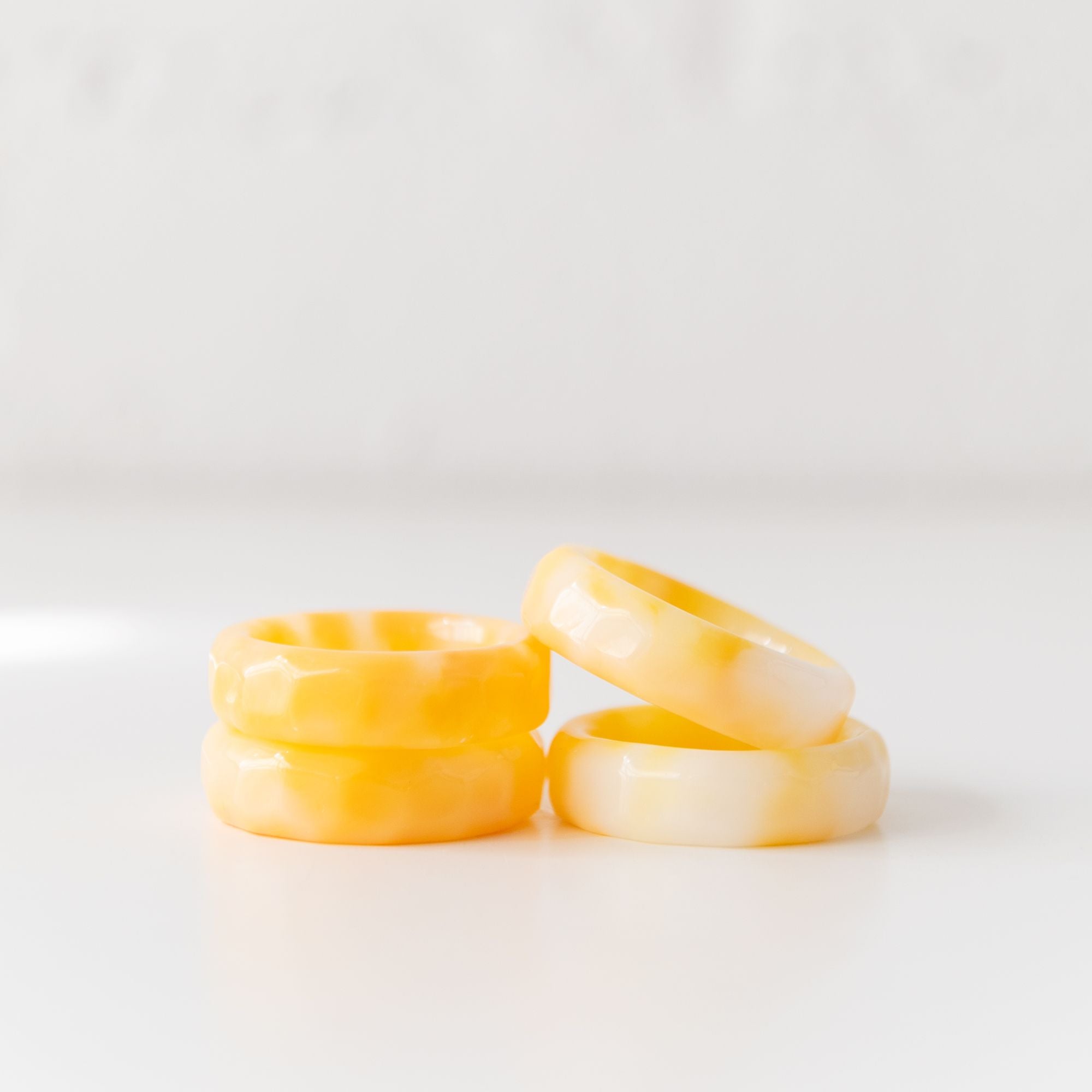 Sherbert Napkin Rings set of 4 in Lemon, from Dot and Army