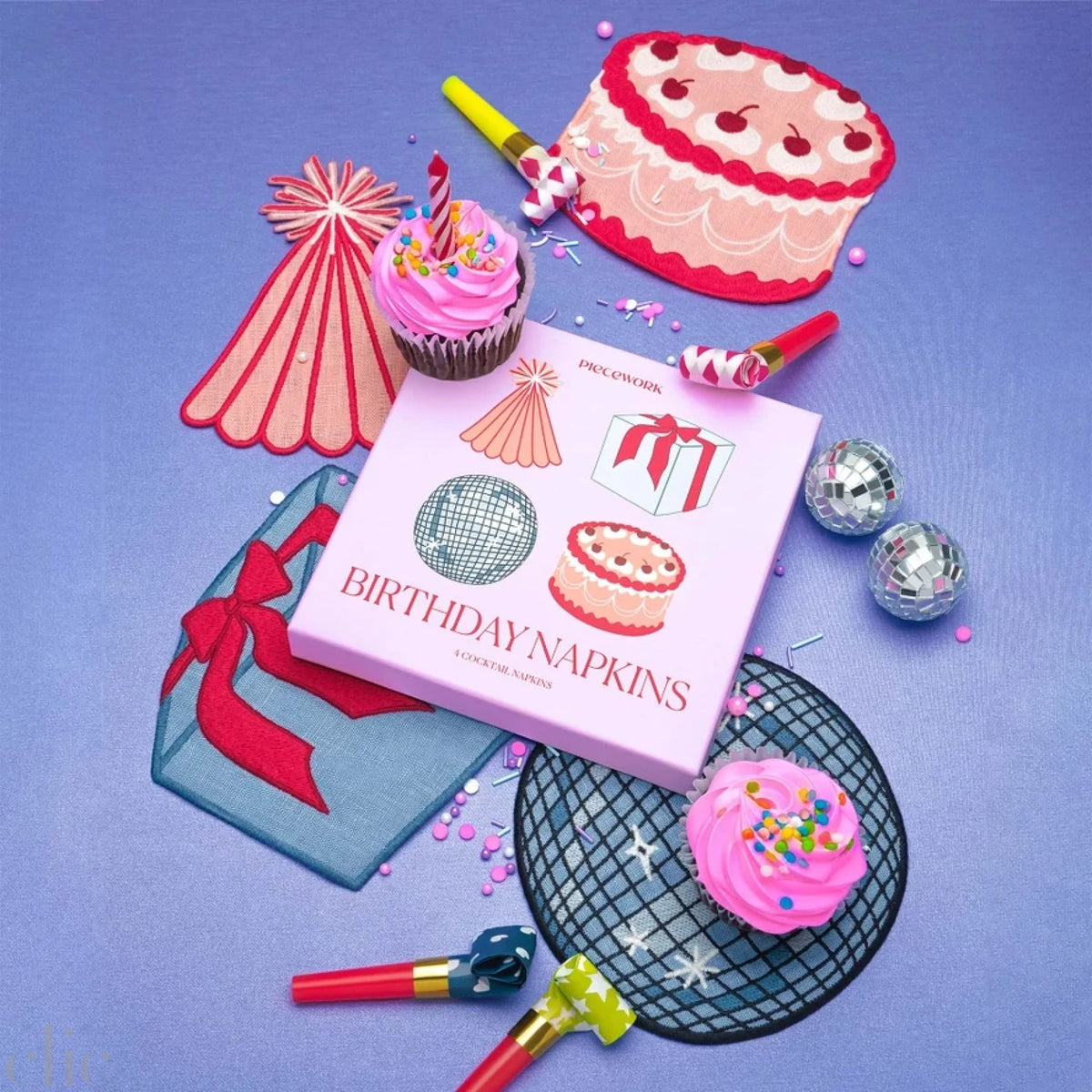 Set of 4 Birthday Napkins