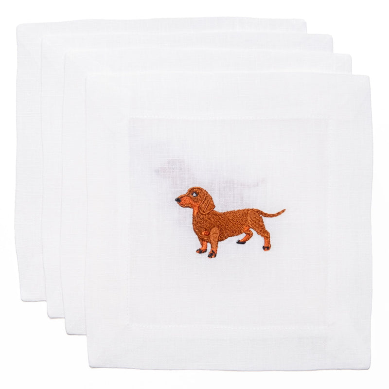 Red Dachshund Cocktail Napkin, from Lettermade