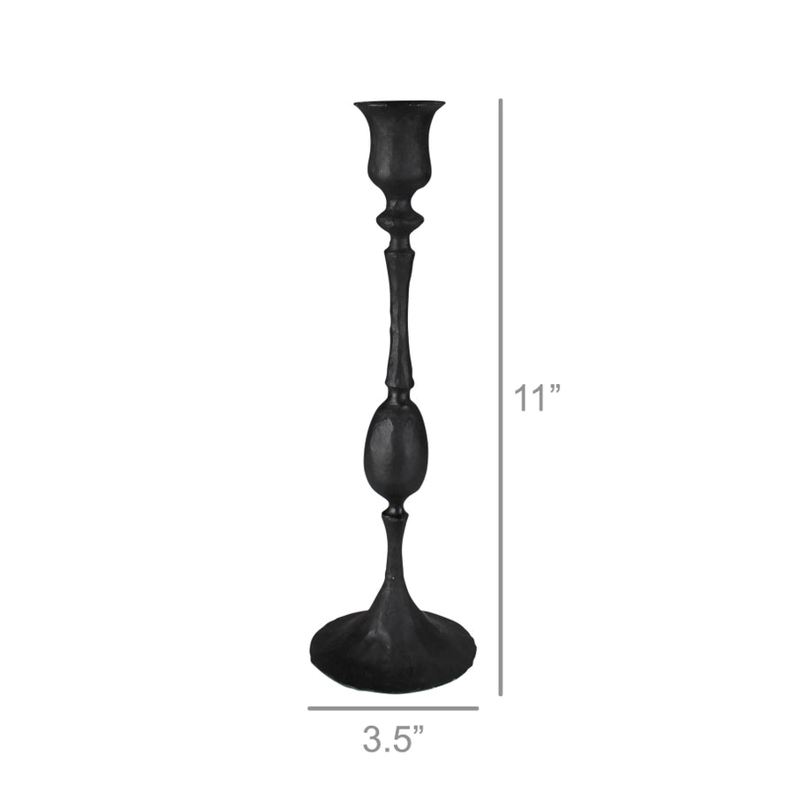Small Petro Taper Candle Holder in Black, from HomArt