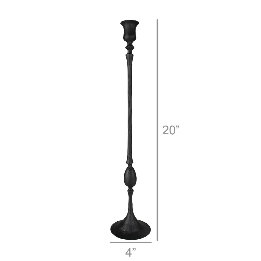 Extra Large Petro Taper Candle Holder in Black, from HomArt