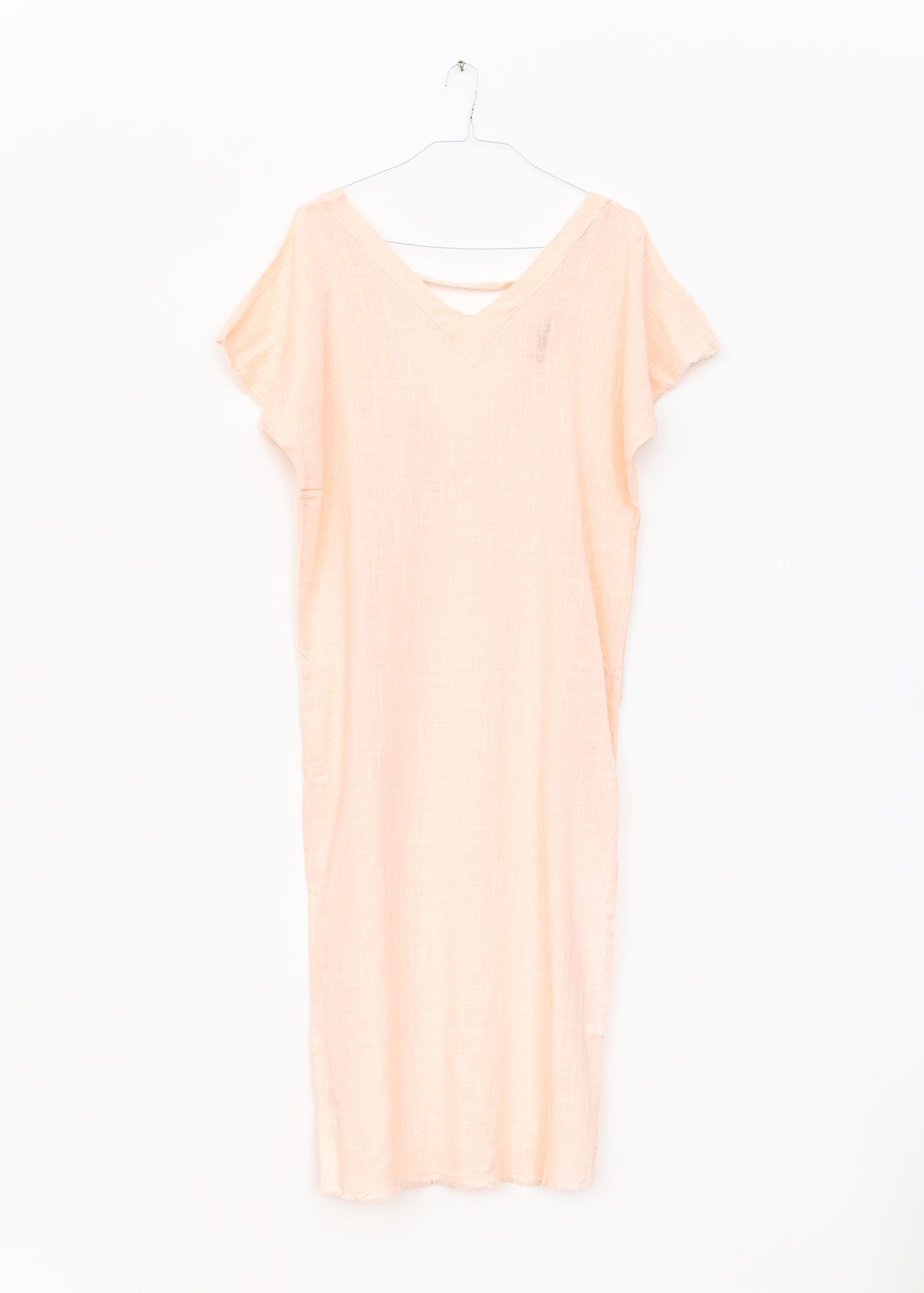Palma de Mallorca Long Caftan Dress in Pastel Pink, from Maison Saint Julien