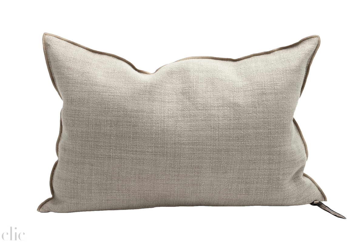 Vintage Canvas Linen Natural Pillow 16x24, from Maison de Vacances