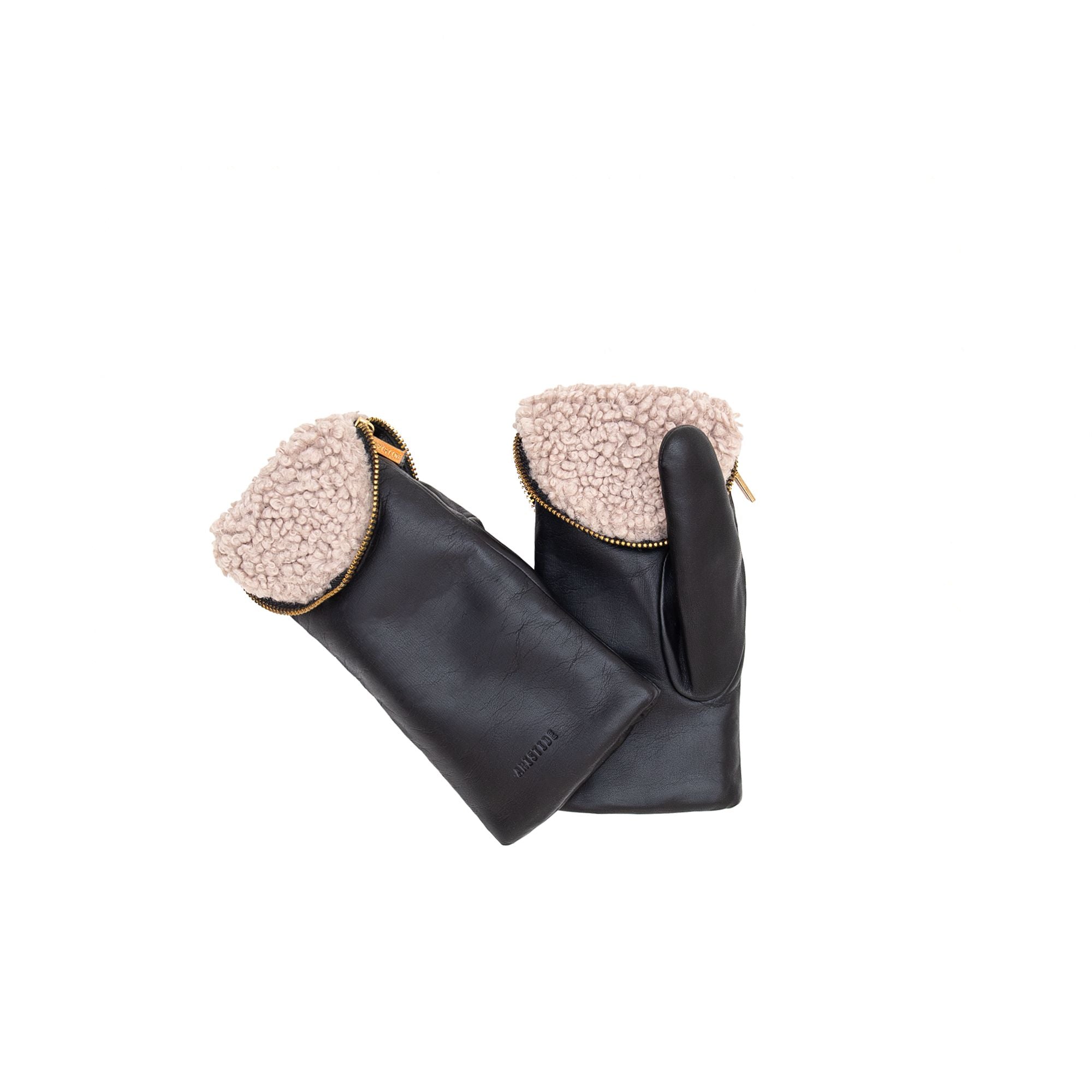 AP136 Glove in Black and Taupe, from Aristide