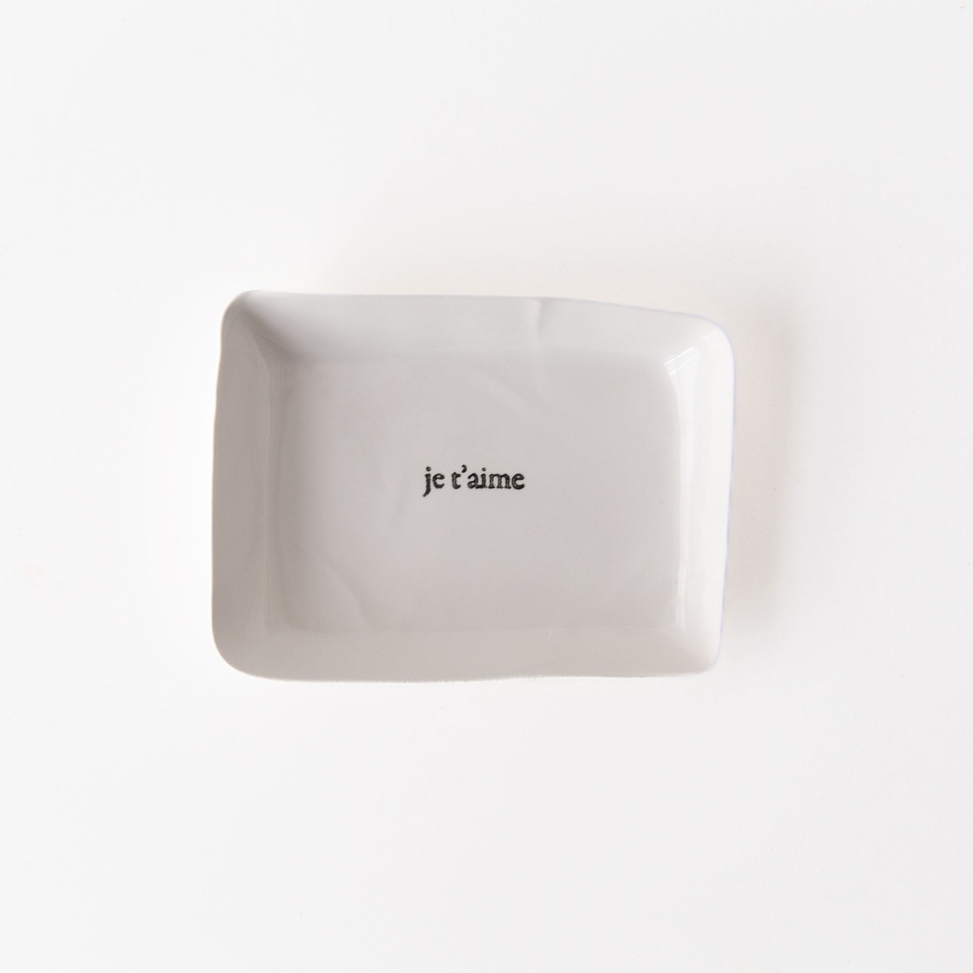 Small Rectangular 'Je t'aime' Tray, from Davistudio