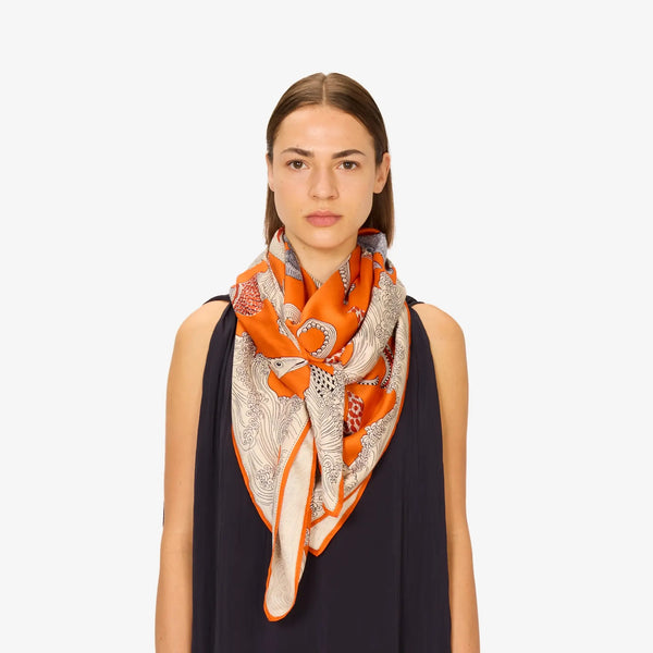 Poseidon Scarf in Orange, from Inoui Editions