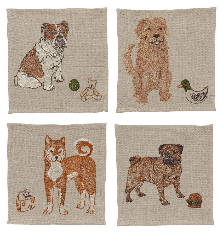 Dogs and Toys Cocktail Napkin Set, from Coral & Tusk