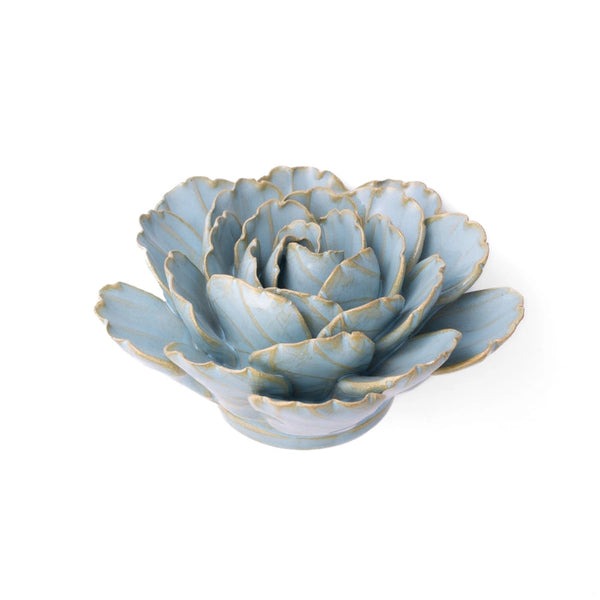 France Ceramic Flower Wall Art in Teal Gardenia, from Chive