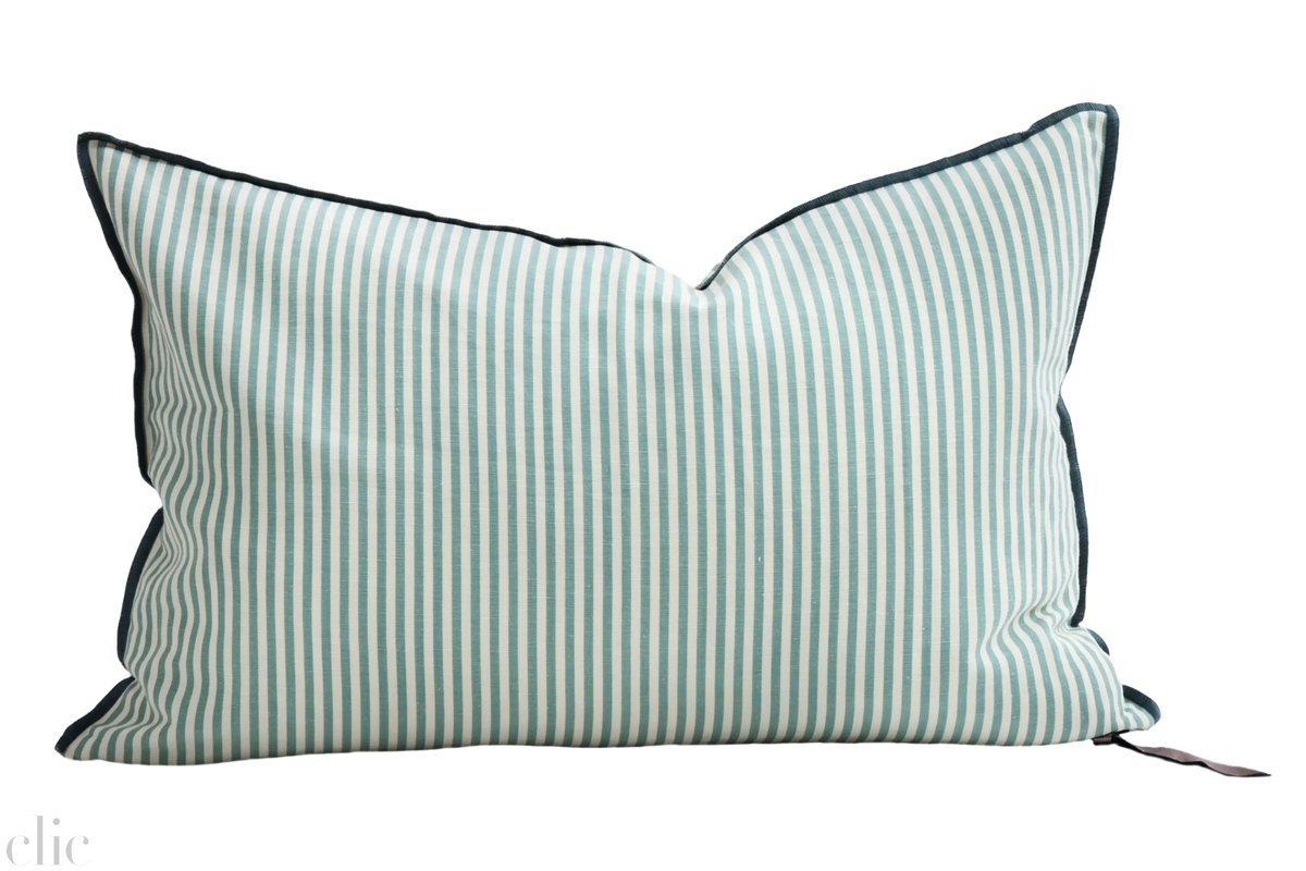 Canvas Portofino Pillow 16 x 24 in Aqua, from Maison de Vacances