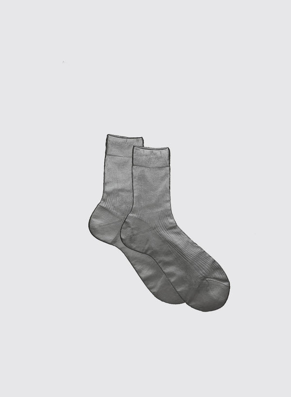 Ribbed Laminated Socks in Fumo, from Maria La Rosa