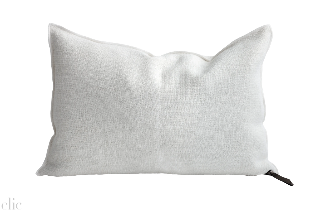 Vintage Canvas Linen Blanc Pillow 16x24, from Maison de Vacances