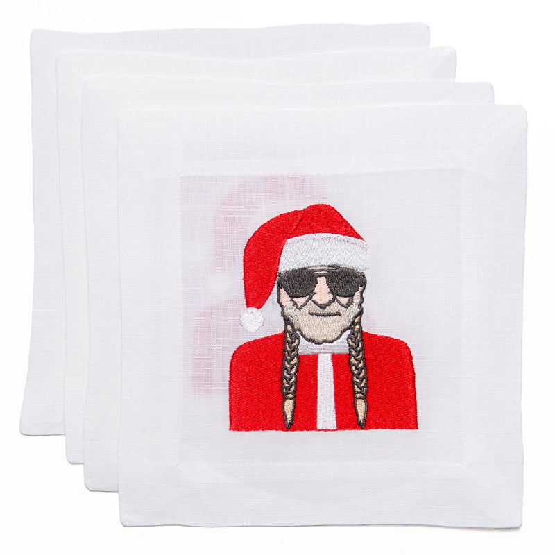 Santa Willie Nelson Cocktail Napkins, from Lettermade