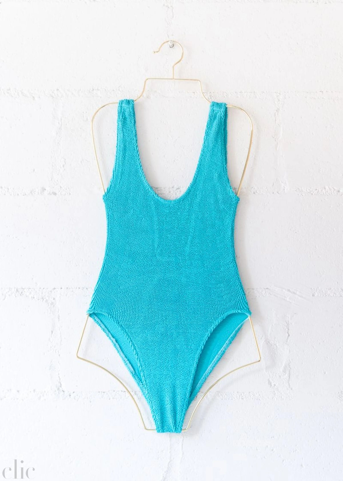 Marbella Scoop Neck One Piece in Scuba Blue, from Love & Bikinis