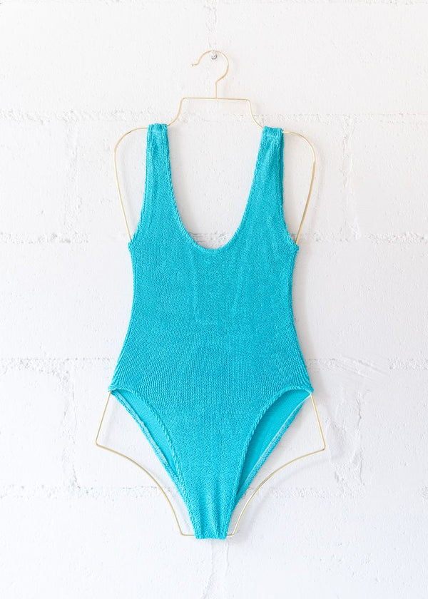 Marbella Scoop Neck One Piece in Scuba Blue, from Love & Bikinis