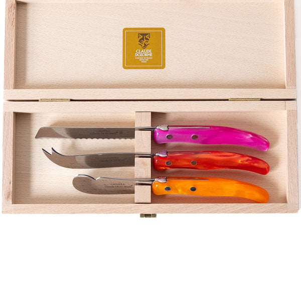 3 Piece Breakfast Set in Pink & Orange, from Claude Dozorme