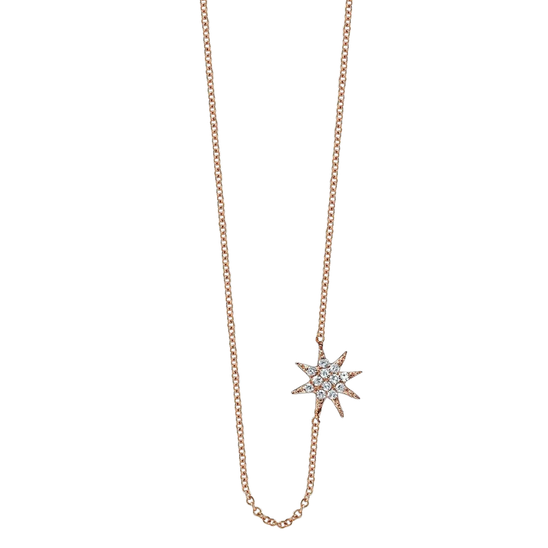 Single Star Pave Necklace in Rose Gold, from Gabriela Artigas