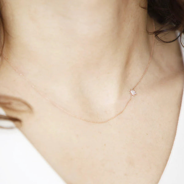 Single Star Pave Necklace in Rose Gold, from Gabriela Artigas