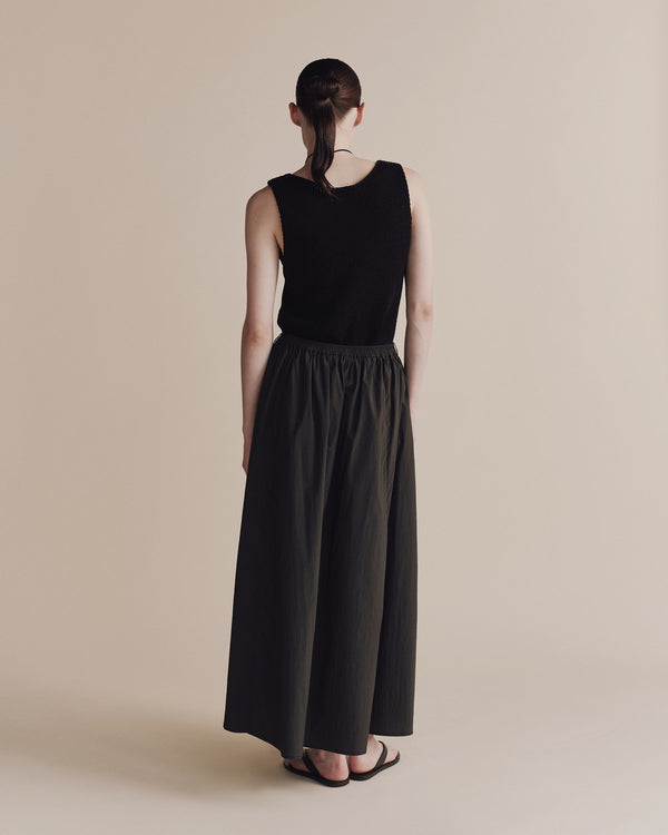 Gathered Maxi Skirt in Black, from Mijeong Park