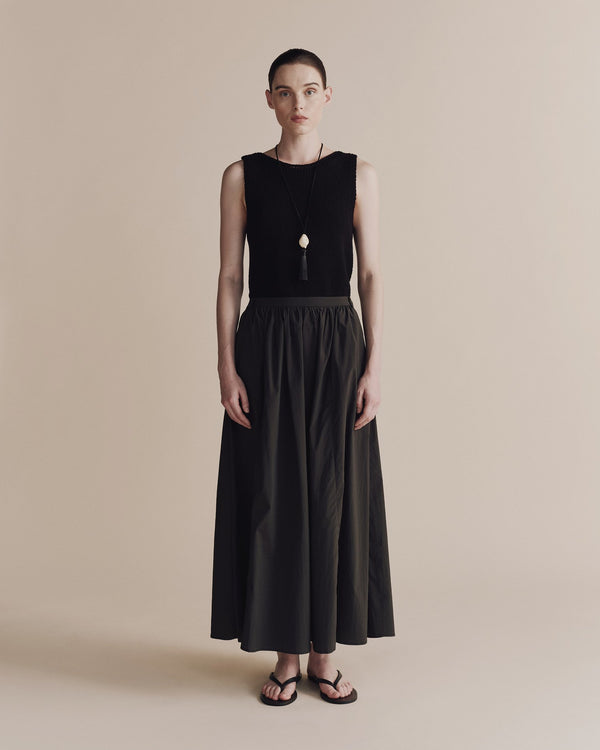 Gathered Maxi Skirt in Black, from Mijeong Park