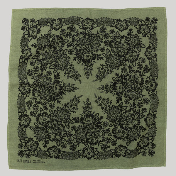 Natural Dye Silk Bandana in Grass Green, from Last Chance Textiles