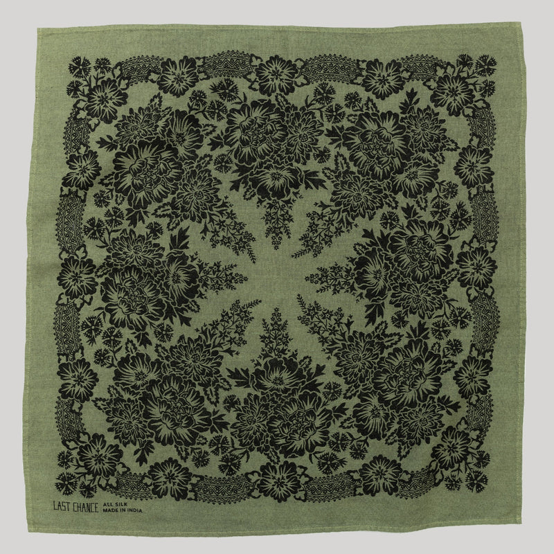 Natural Dye Silk Bandana in Grass Green, from Last Chance Textiles